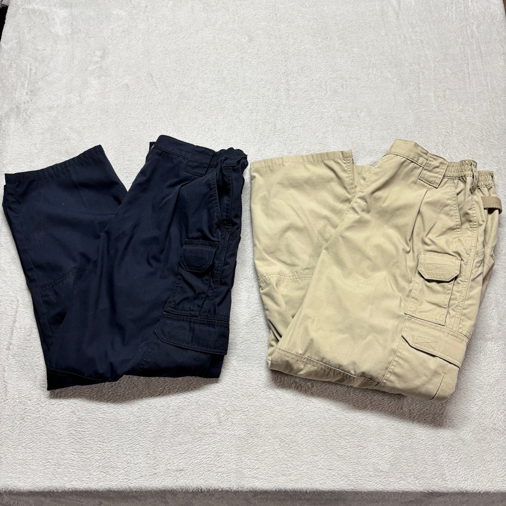 5.11 Tactical Taclite Pro Cargo Pants Lot of 2 Mens 40x30 Navy Khaki EDC Work